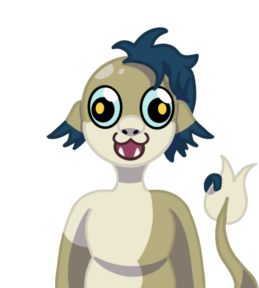 Digital art of Vee in her basilisk form facing the camera with a open mouth.